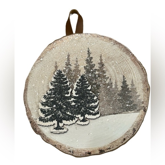 Three Christmas Ornaments 7x7 Rustic Decor - Picture 2 of 6